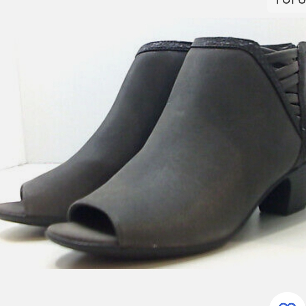 Easy Street Womens Open Toe Gray Zip Bootie Size 7W